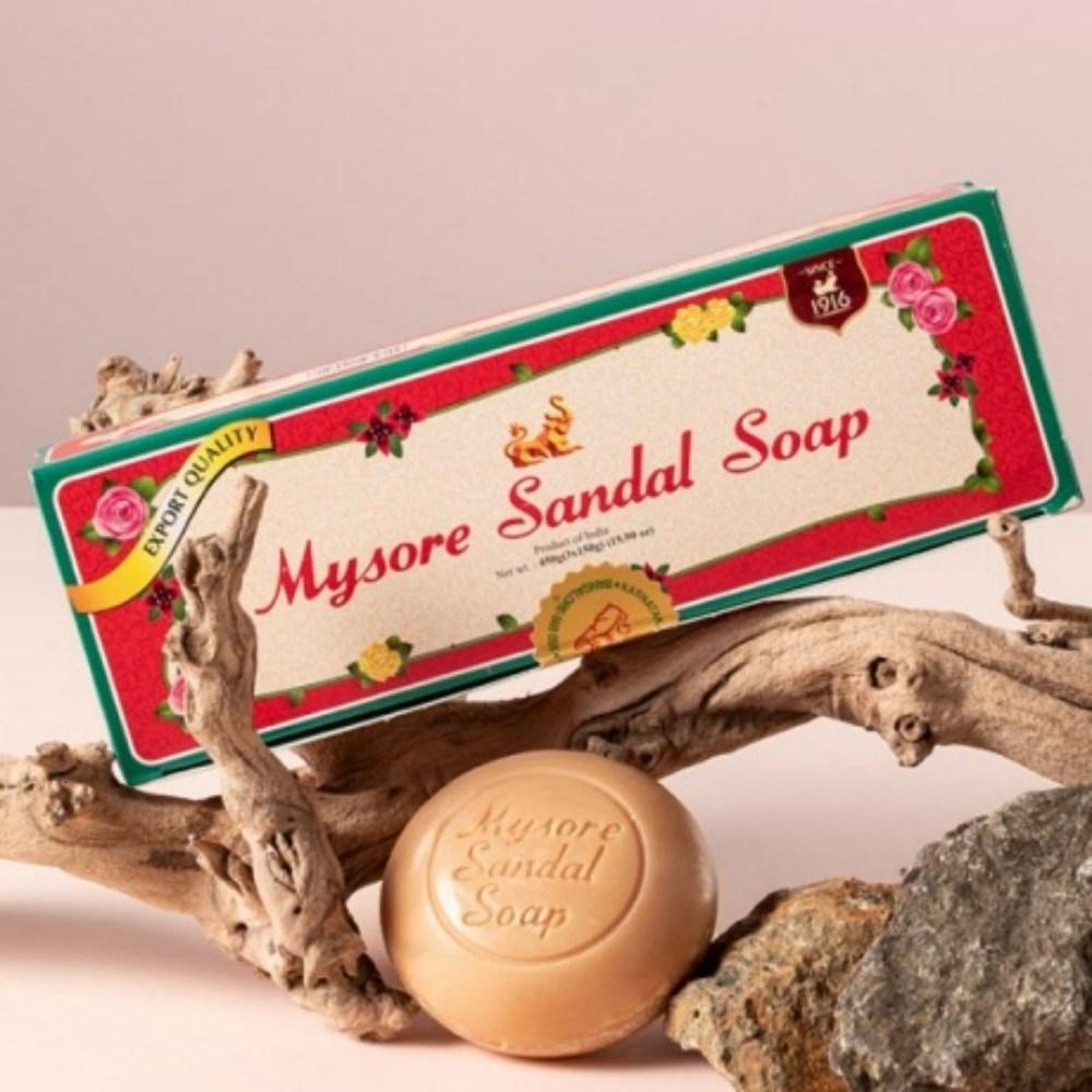 106-летнее традиционное индийское дворцовое мыло Майсур натуральное слегка кислое сандаловое чистое очищающее мыло (150г 3 шт.), 150г, 3 шт.